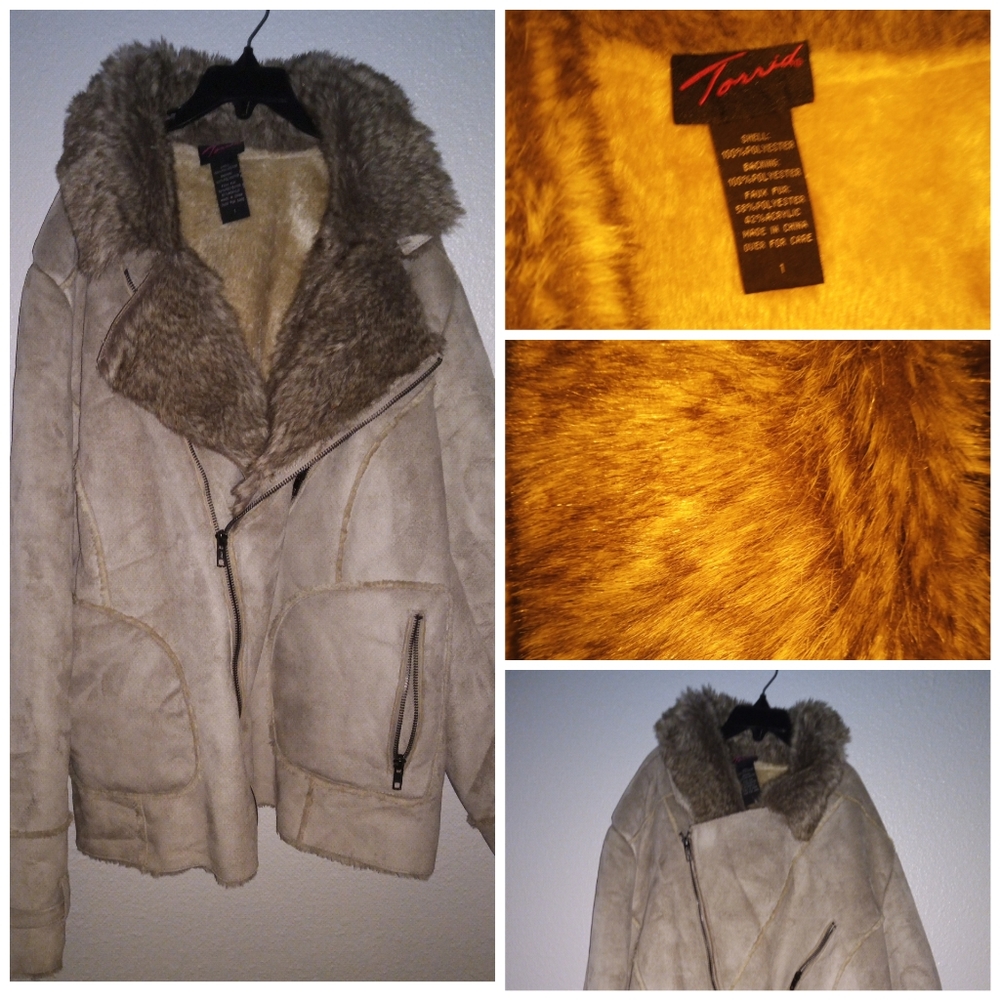 COPY - Vintage faux fur faux suede jacket - Torrid